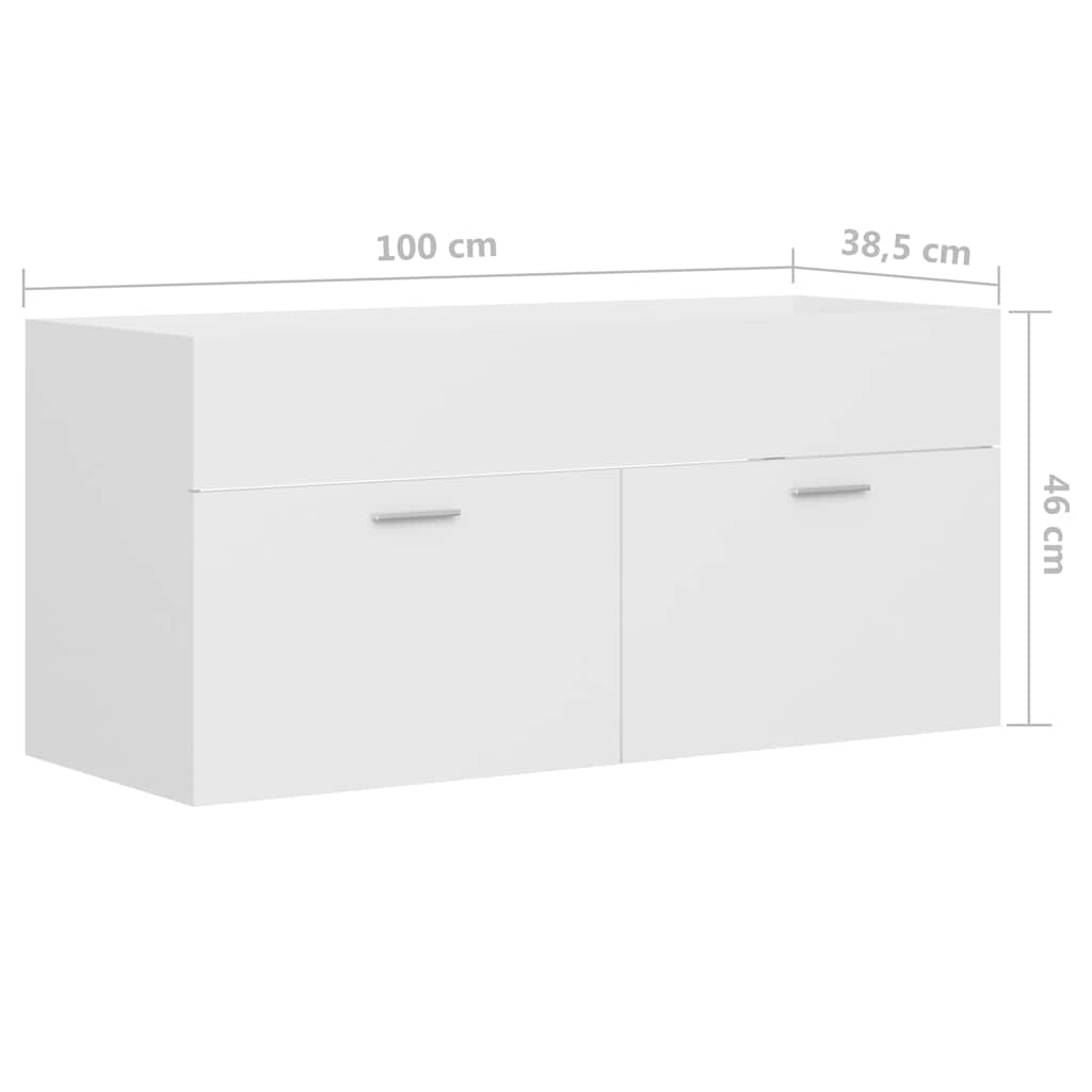 804674 vidaXL Sink Cabinet White 100x38,5x46 cm Engineered Wood