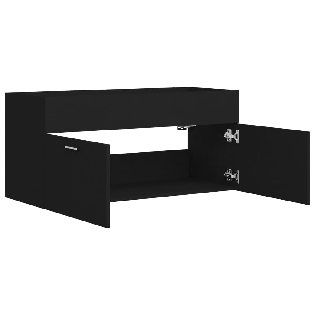 vidaXL Sink Cabinet Black 100x38.5x46 cm Engineered Wood