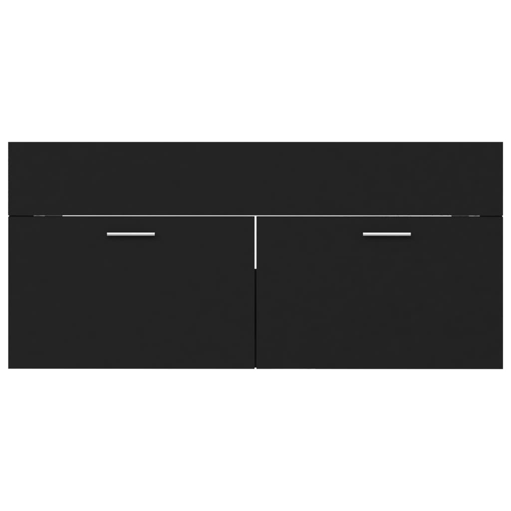 vidaXL Sink Cabinet Black 100x38.5x46 cm Engineered Wood