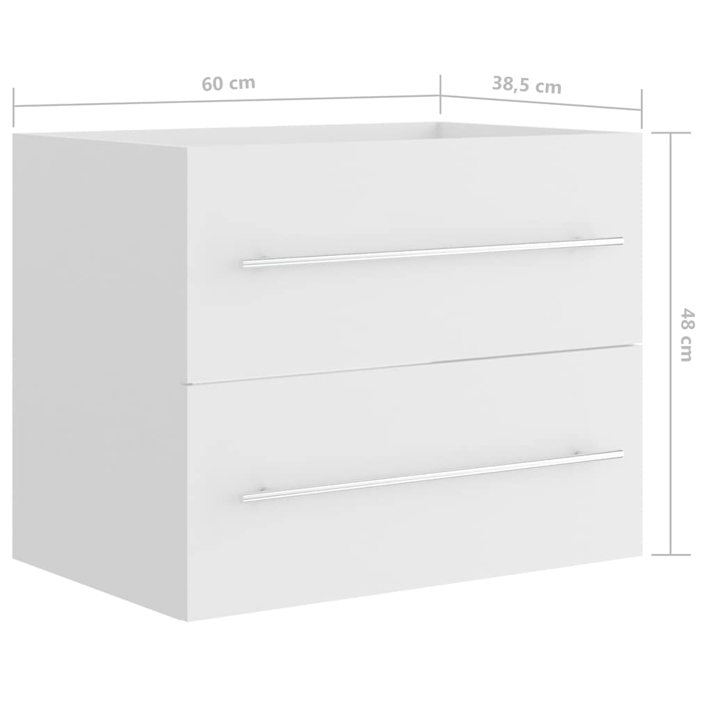 804692 vidaXL Sink Cabinet White 60x38,5x48 cm Engineered Wood