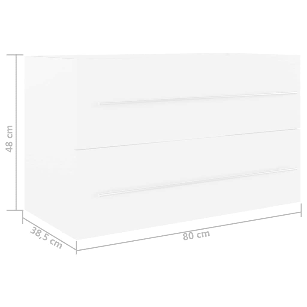 804701 vidaXL Sink Cabinet White 80x38,5x48 cm Engineered Wood