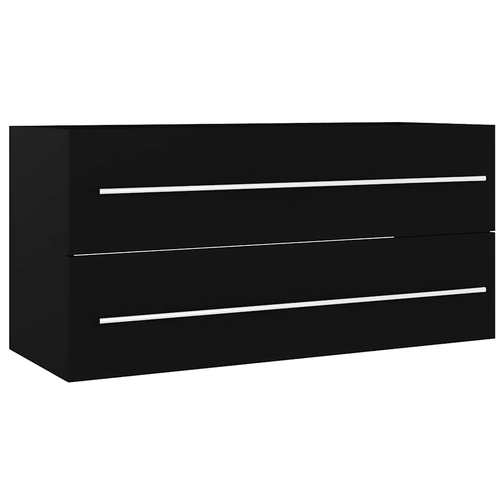 804720 vidaXL Sink Cabinet Black 100x38,5x48 cm Engineered Wood