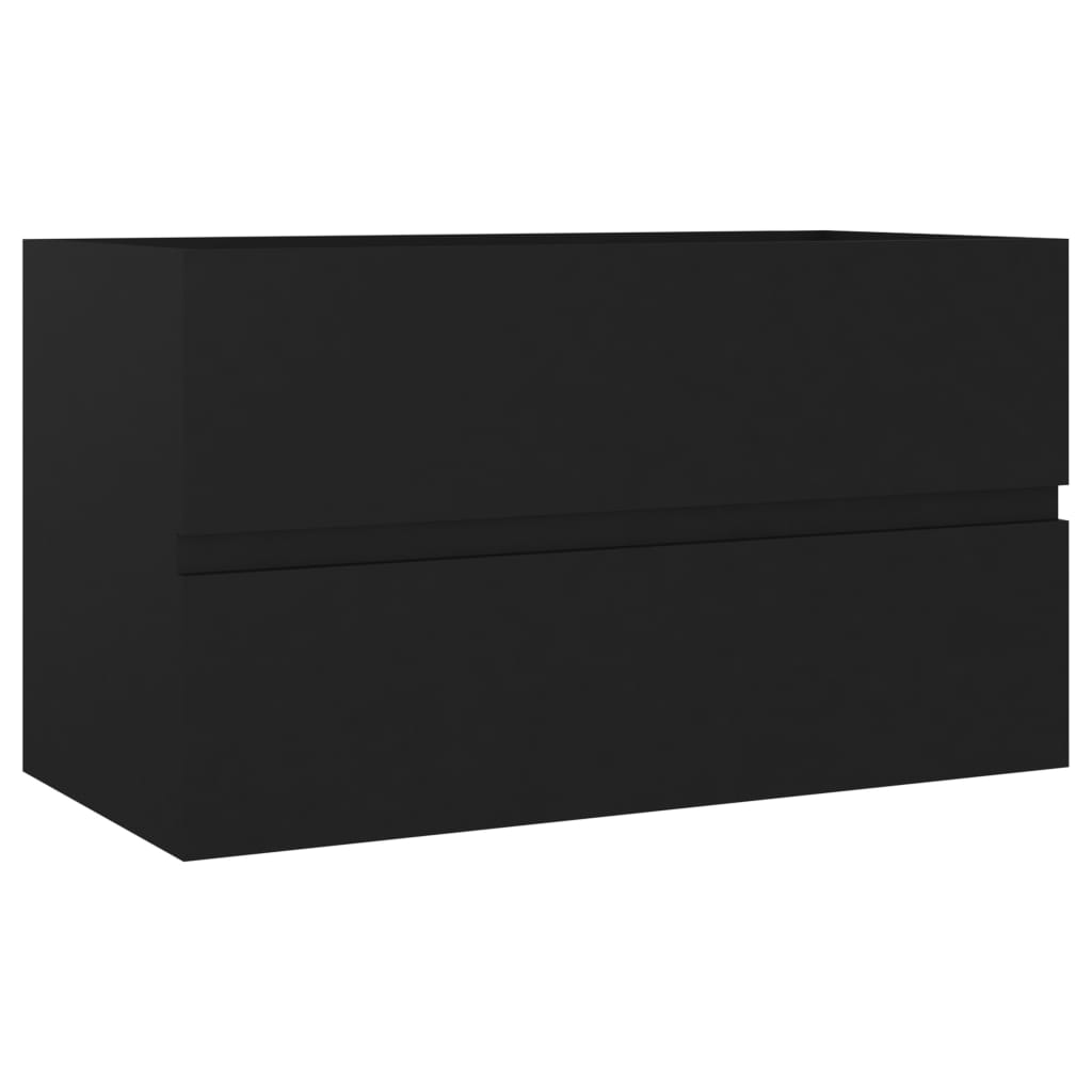 vidaXL Sink Cabinet Black 80x38.5x45 cm Engineered Wood