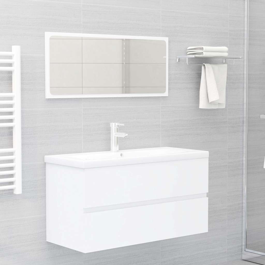 804755 vidaXL Sink Cabinet White 90x38,5x45 cm Engineered Wood