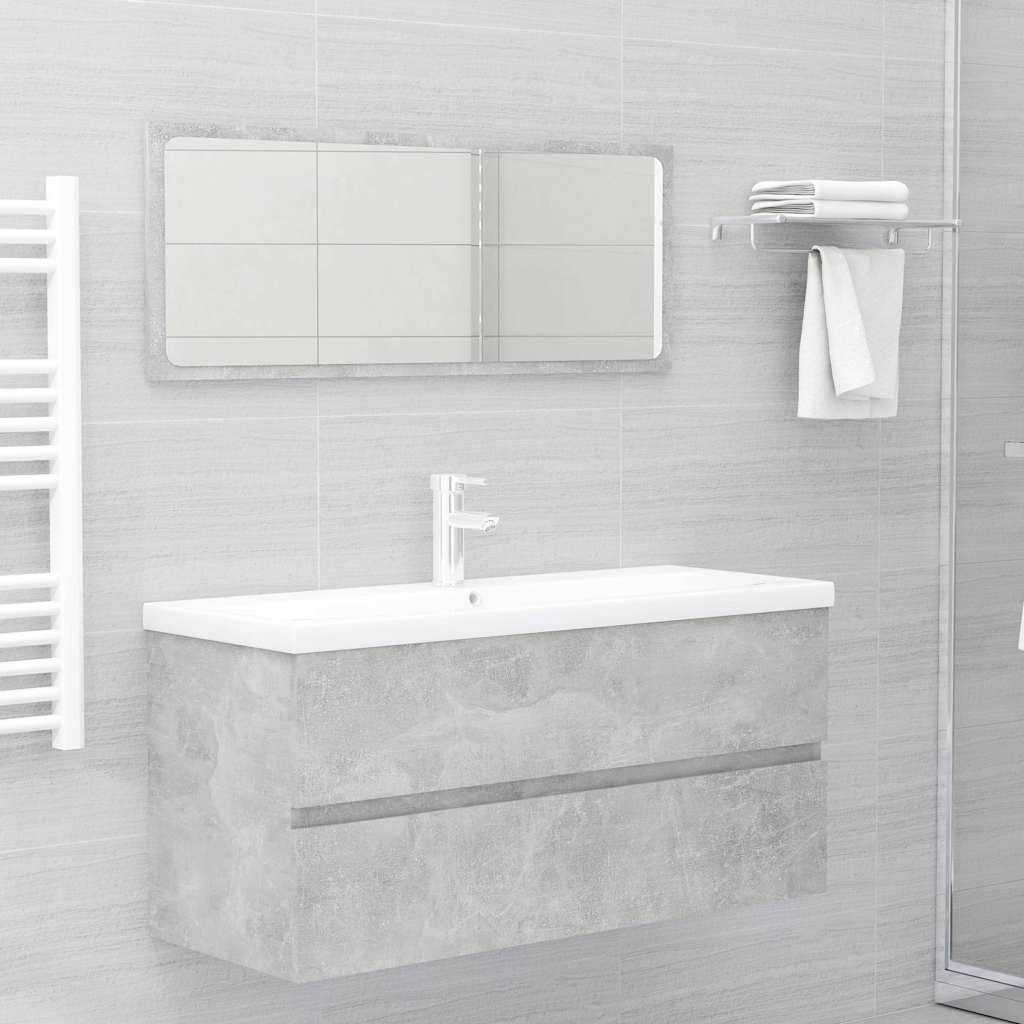 804768 vidaXL Sink Cabinet Concrete Grey 100x38,5x45 cm Engineered Wood