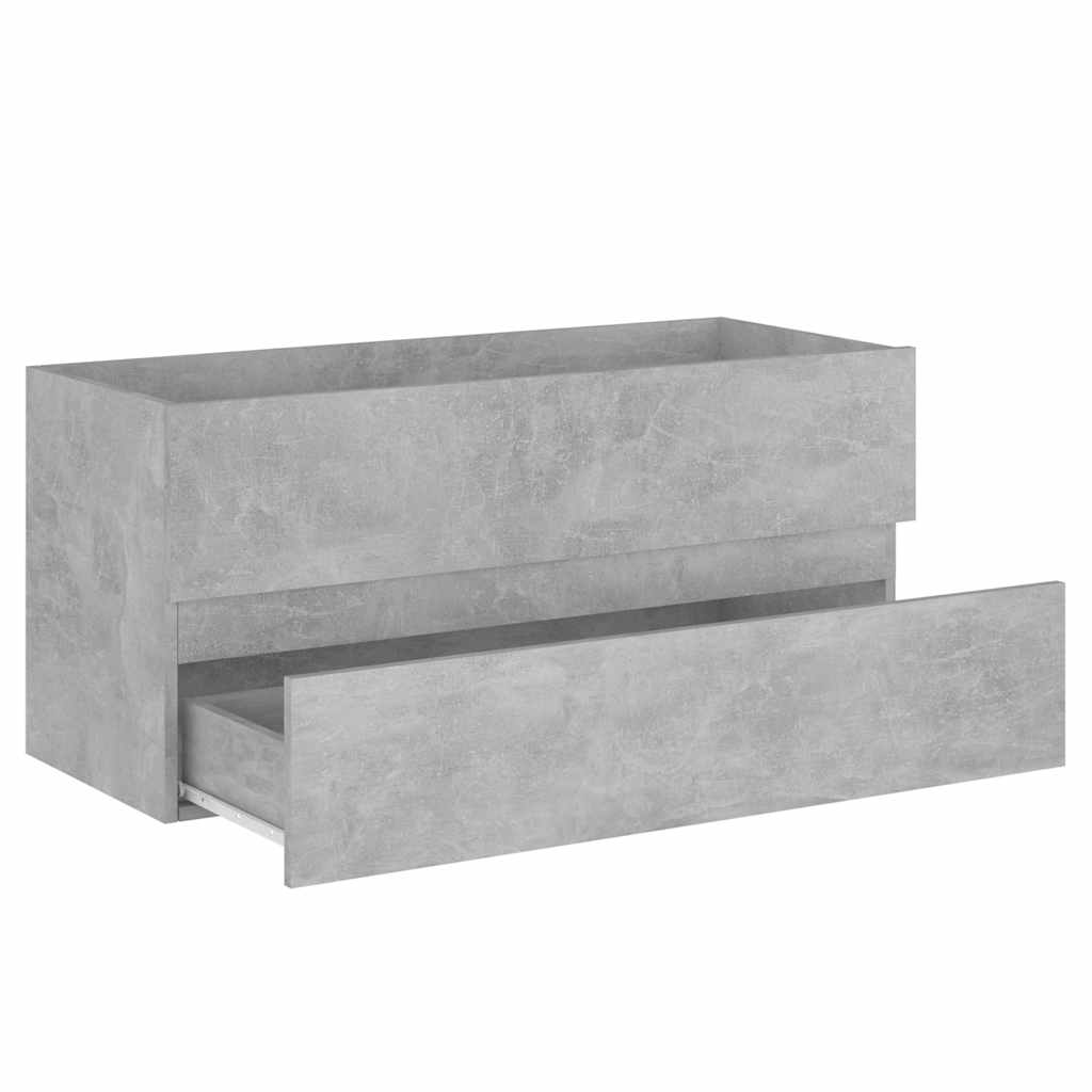 804768 vidaXL Sink Cabinet Concrete Grey 100x38,5x45 cm Engineered Wood