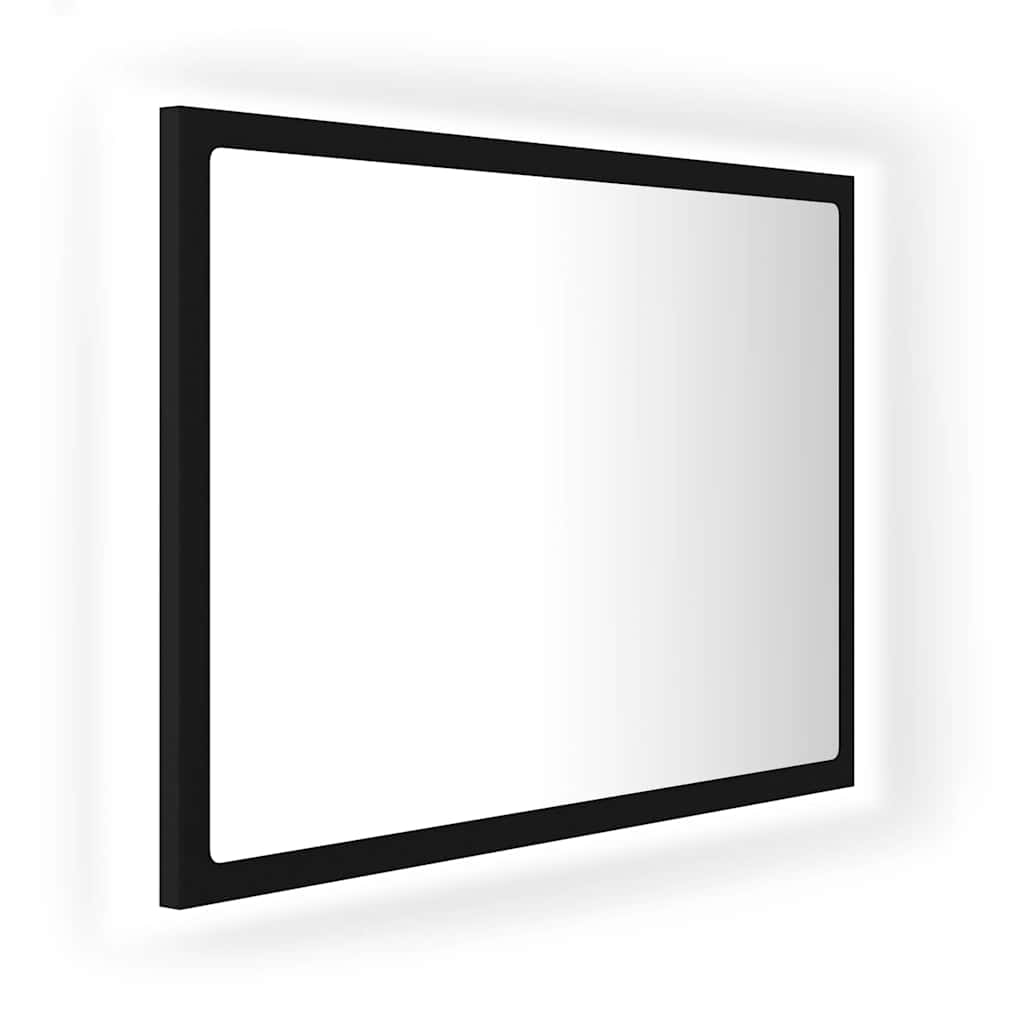 804917 vidaXL LED Bathroom Mirror Black 60x8,5x37 cm Acrylic