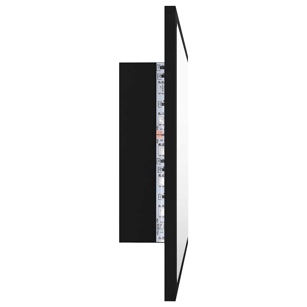 804917 vidaXL LED Bathroom Mirror Black 60x8,5x37 cm Acrylic