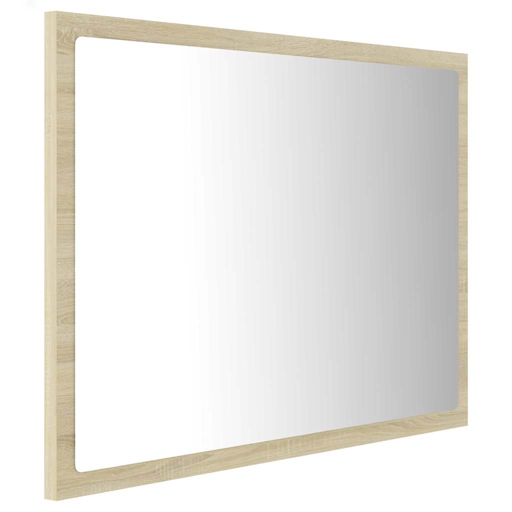 804919 vidaXL LED Bathroom Mirror Sonoma Oak 60x8,5x37 cm Acrylic