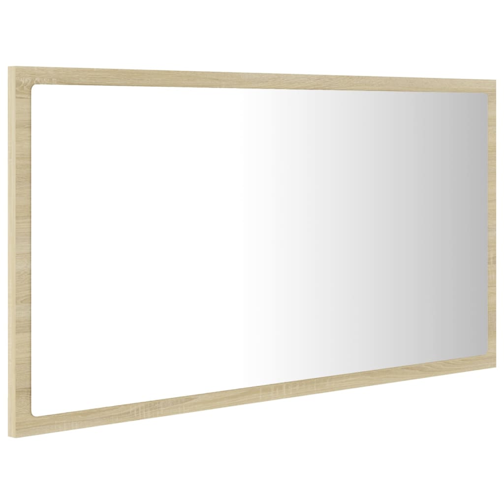 vidaXL LED Bathroom Mirror Sonoma Oak 80x8.5x37 cm Acrylic