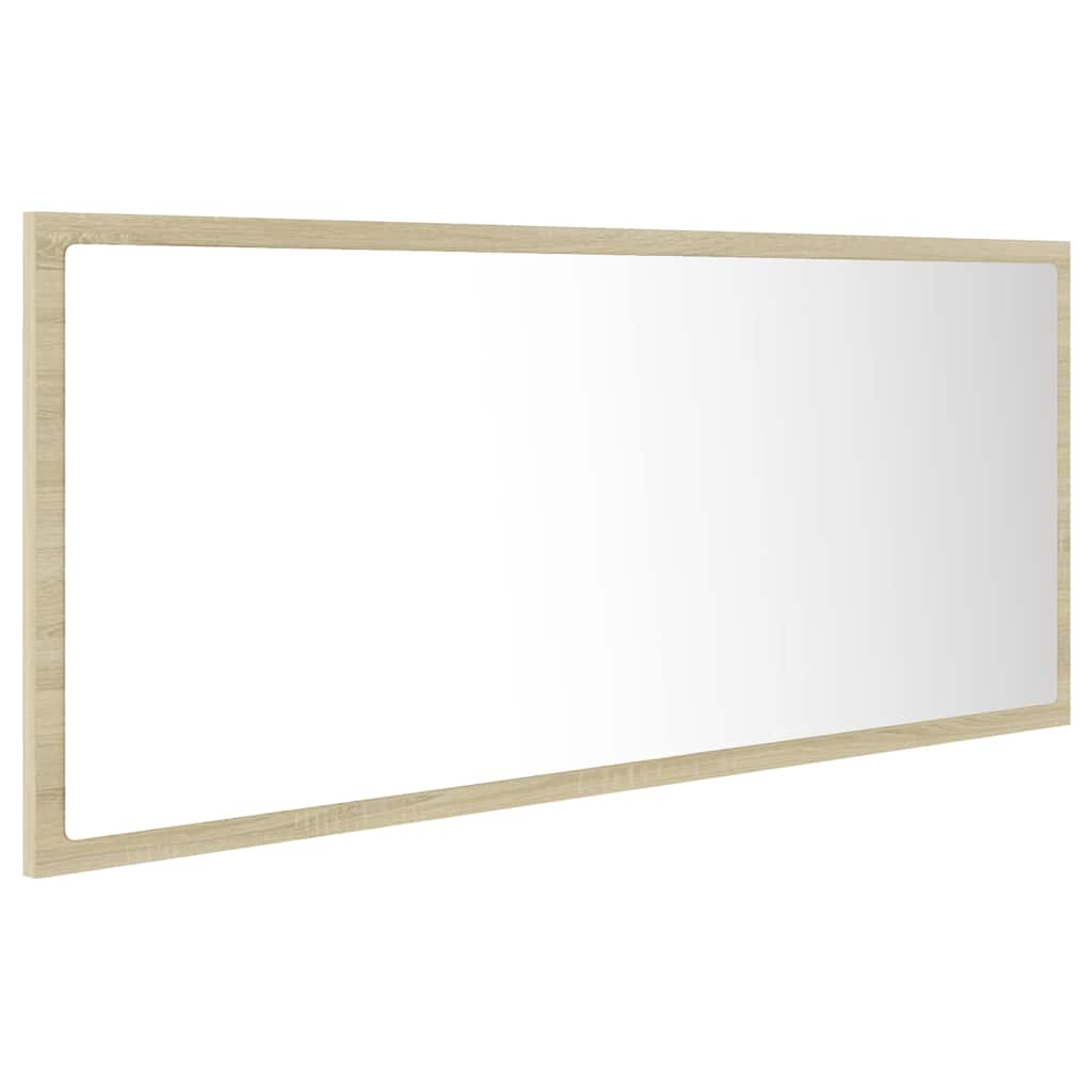 804943 vidaXL LED Bathroom Mirror Sonoma Oak 100x8,5x37 cm Acrylic
