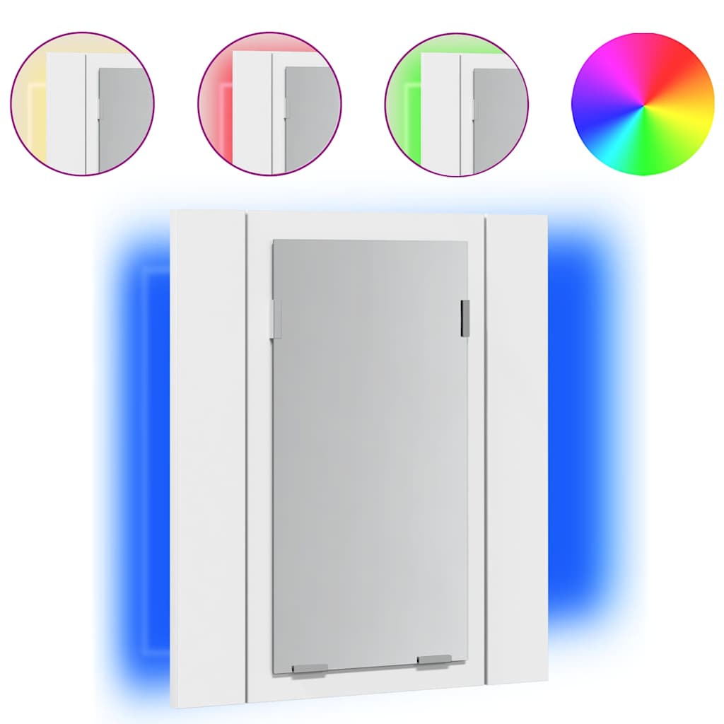 804948 vidaXL LED Bathroom Mirror Cabinet White 40x12x45 cm Acrylic