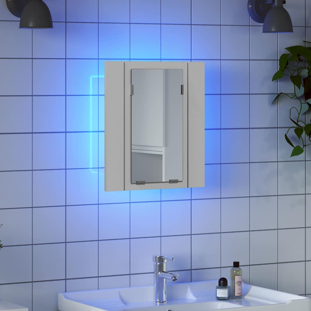 804948 vidaXL LED Bathroom Mirror Cabinet White 40x12x45 cm Acrylic