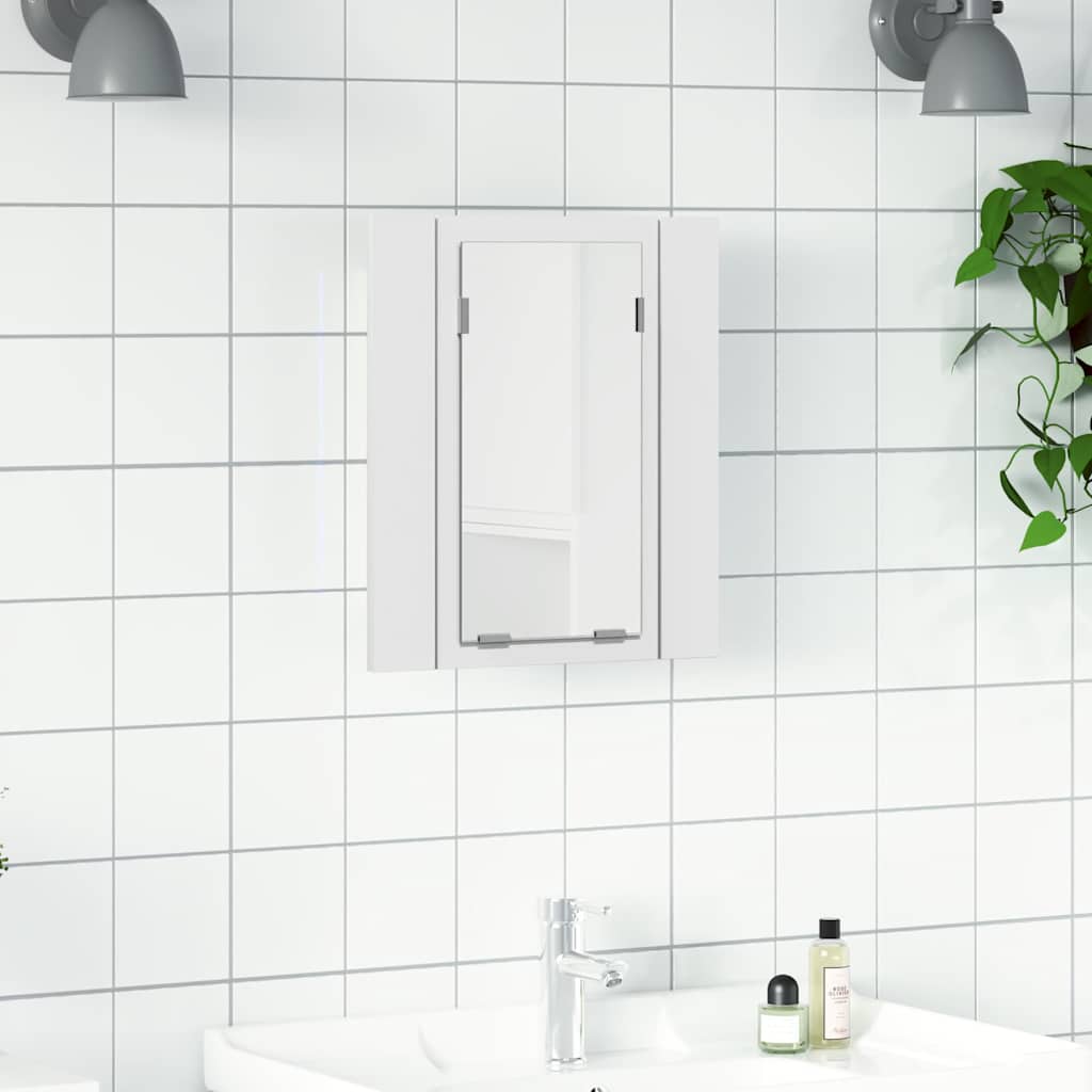 804948 vidaXL LED Bathroom Mirror Cabinet White 40x12x45 cm Acrylic