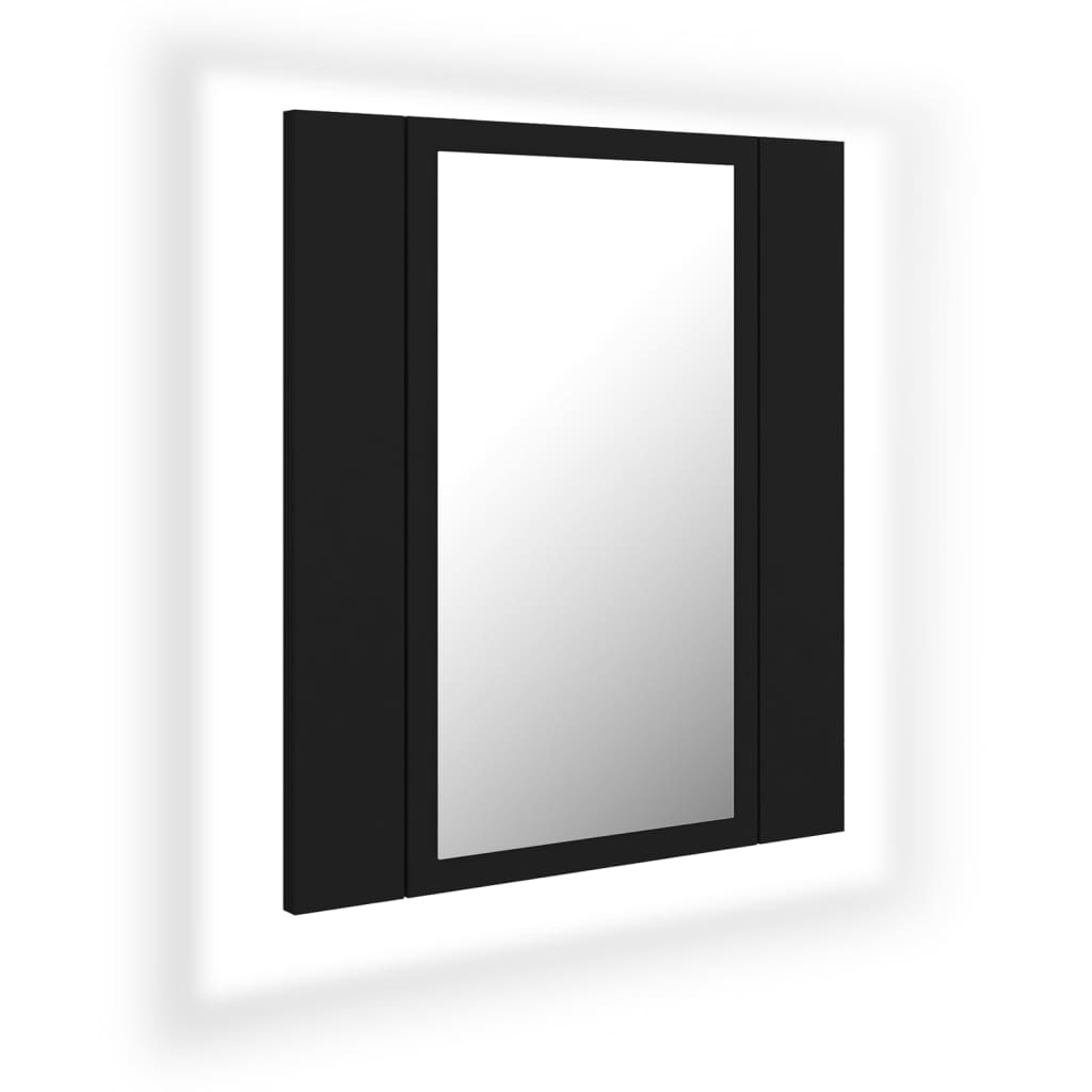 vidaXL LED Bathroom Mirror Cabinet Black 40x12x45 cm Acrylic