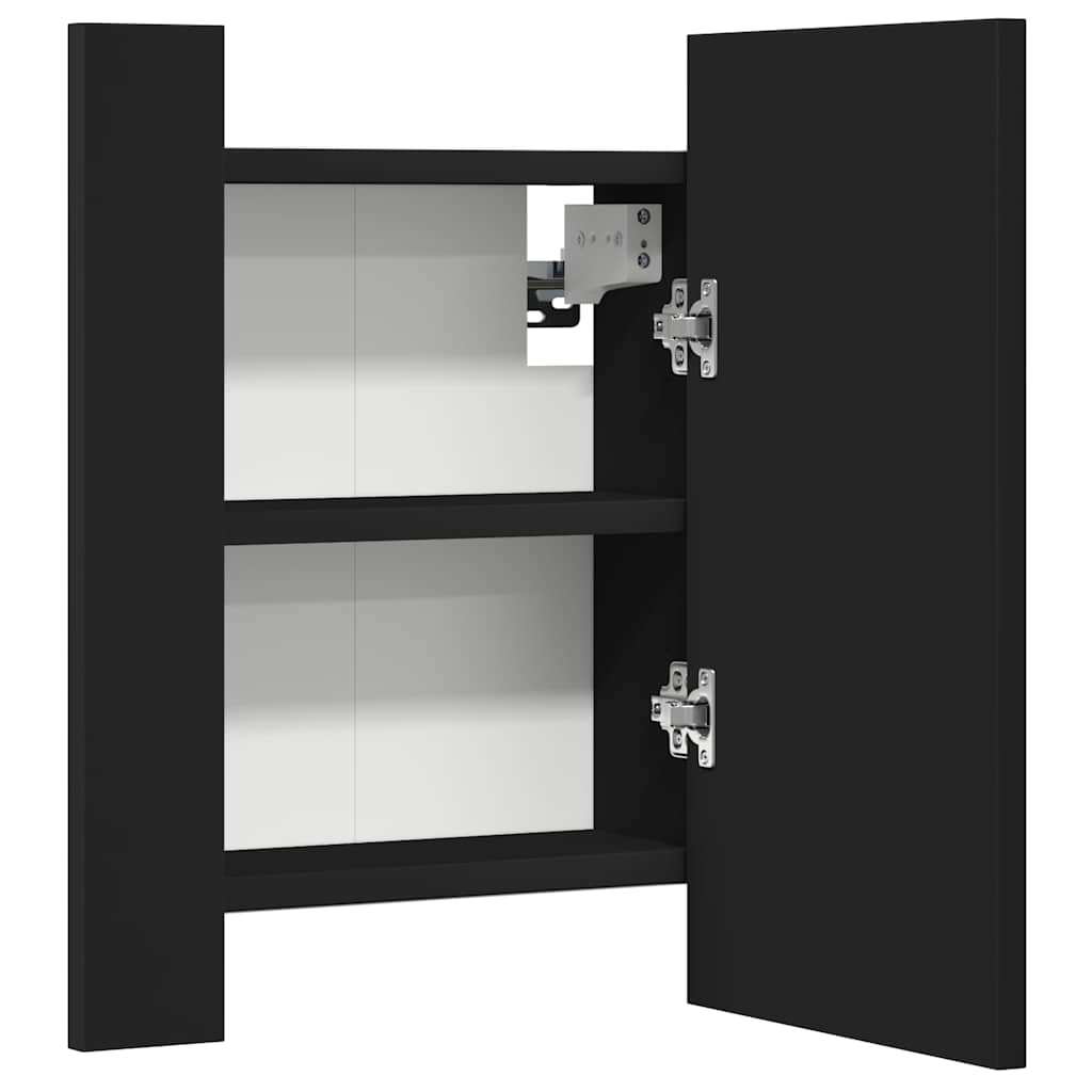 804949 vidaXL LED Bathroom Mirror Cabinet Black 40x12x45 cm Acrylic