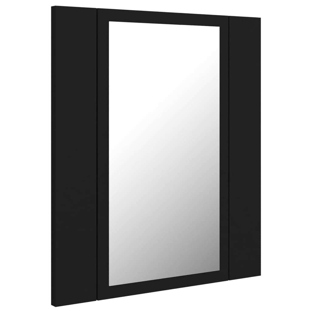 vidaXL LED Bathroom Mirror Cabinet Black 40x12x45 cm Acrylic