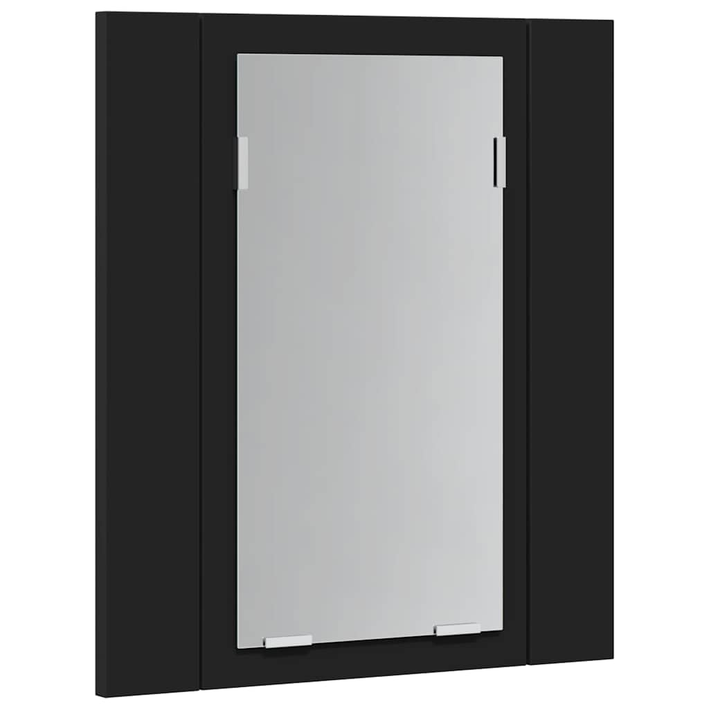 804949 vidaXL LED Bathroom Mirror Cabinet Black 40x12x45 cm Acrylic