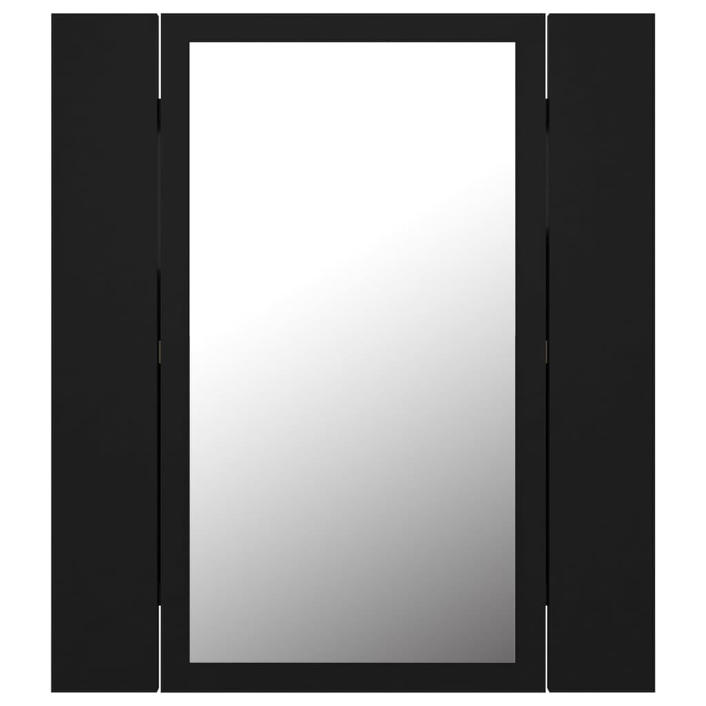 vidaXL LED Bathroom Mirror Cabinet Black 40x12x45 cm Acrylic