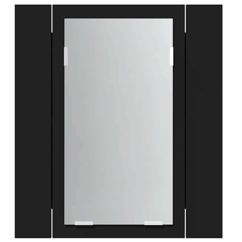 804949 vidaXL LED Bathroom Mirror Cabinet Black 40x12x45 cm Acrylic