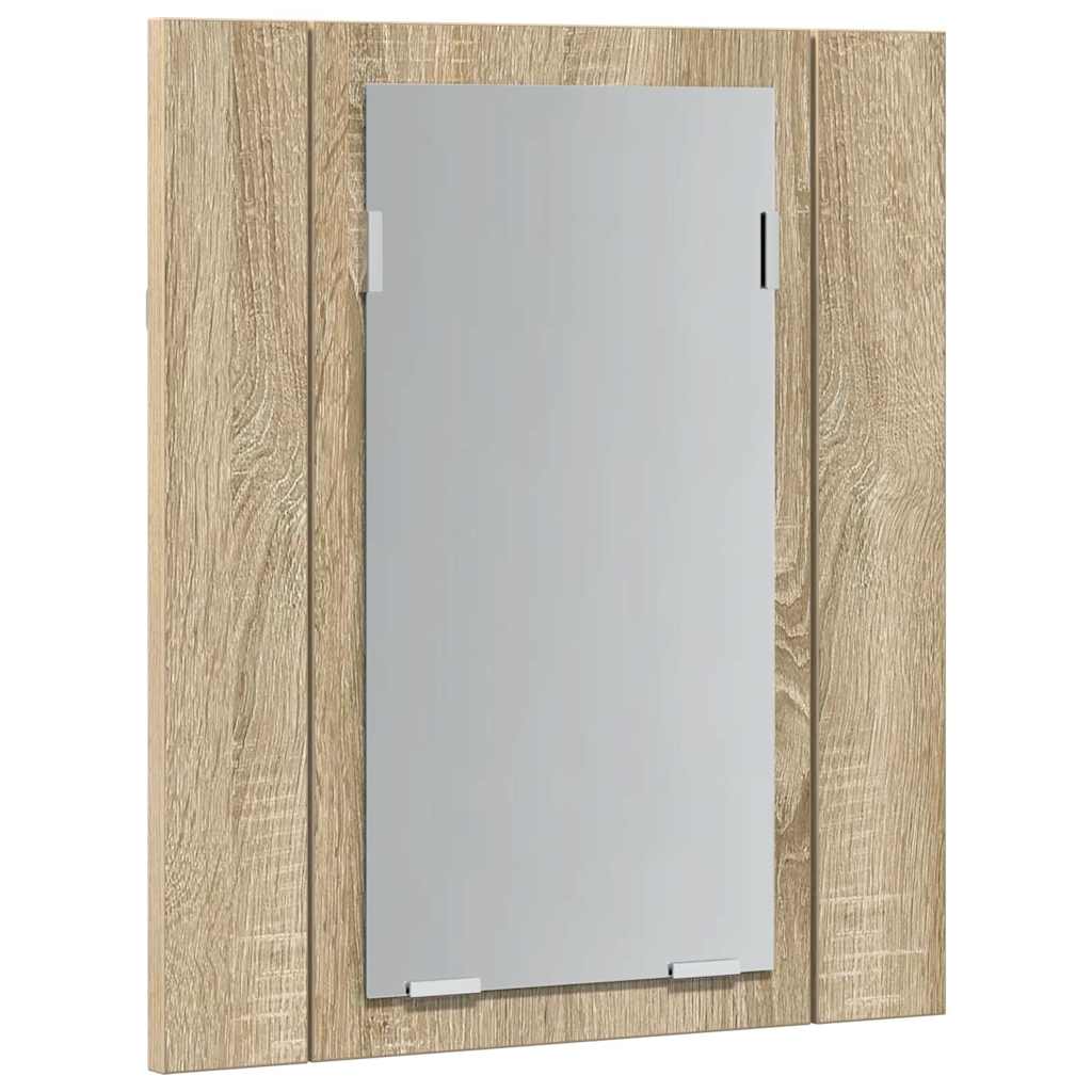 804951 vidaXL LED Bathroom Mirror Cabinet Sonoma Oak 40x12x45 cm Acrylic
