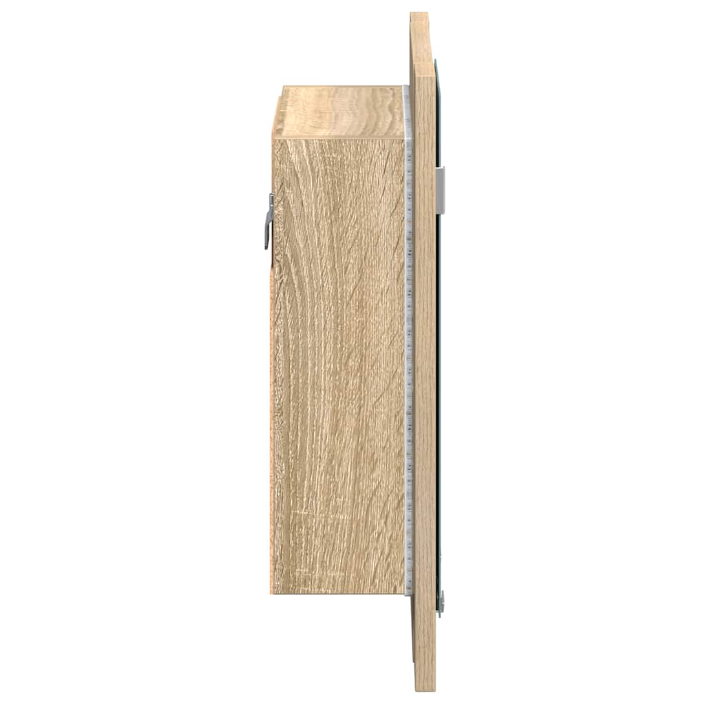 LED Bathroom Mirror Cabinet Sonoma Oak 40x12x45 cm Acrylic