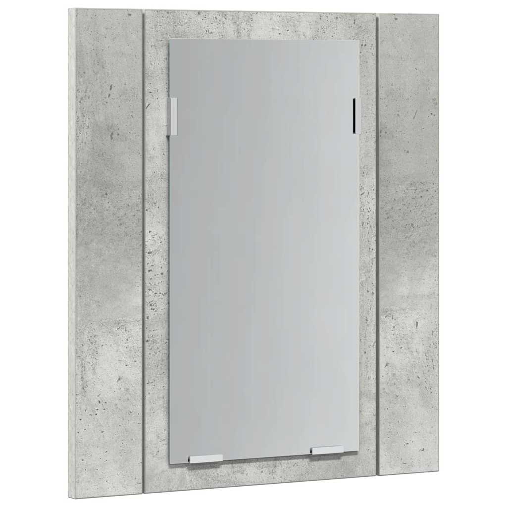 804952 vidaXL LED Bathroom Mirror Cabinet Concrete Grey 40x12x45 cm Acrylic