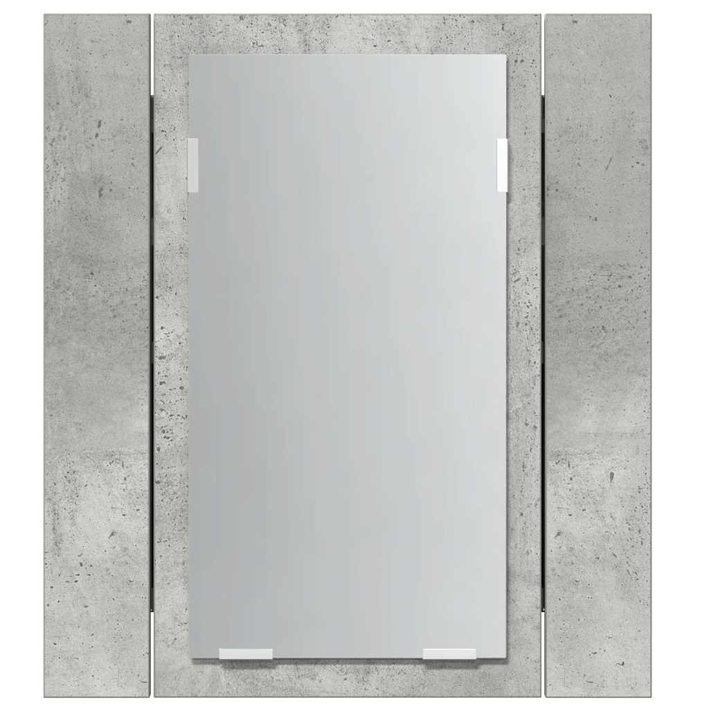 804952 vidaXL LED Bathroom Mirror Cabinet Concrete Grey 40x12x45 cm Acrylic