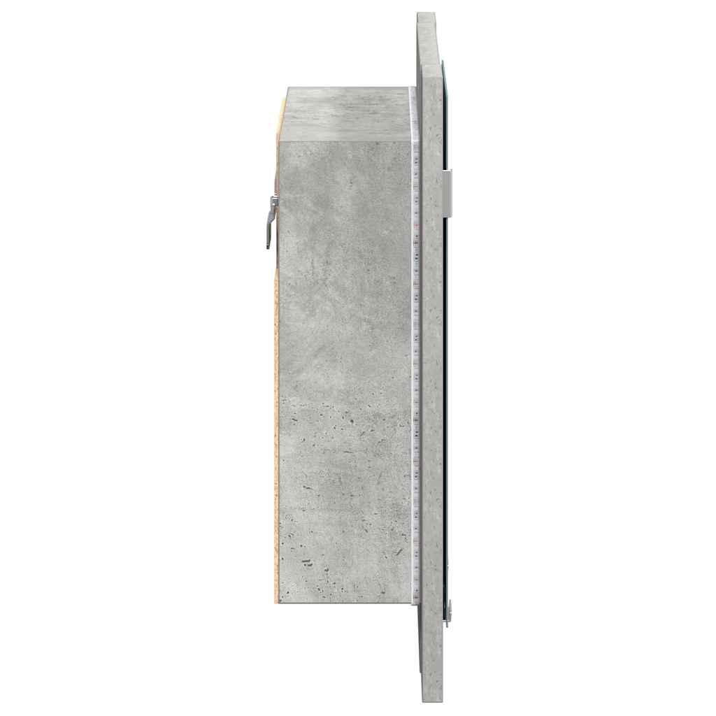 804952 vidaXL LED Bathroom Mirror Cabinet Concrete Grey 40x12x45 cm Acrylic