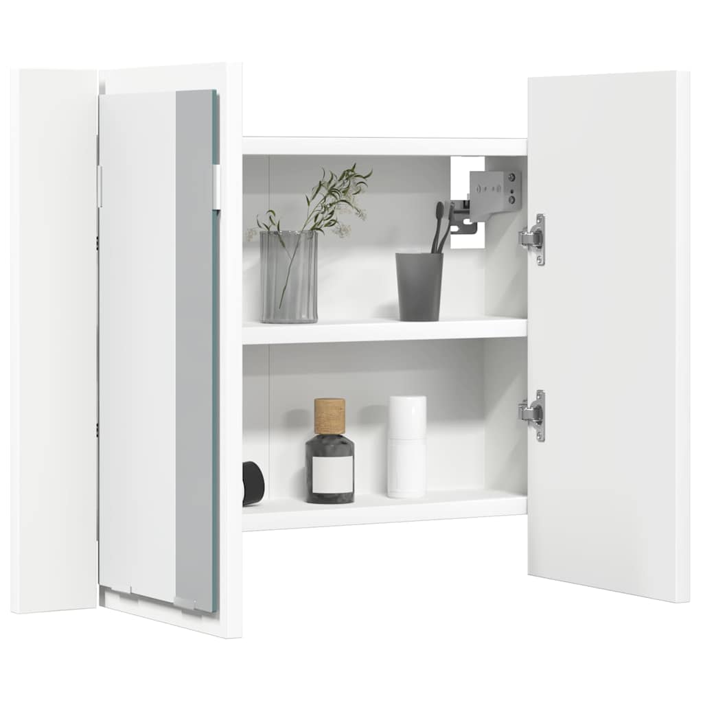 804956 vidaXL LED Bathroom Mirror Cabinet White 60x12x45 cm Acrylic