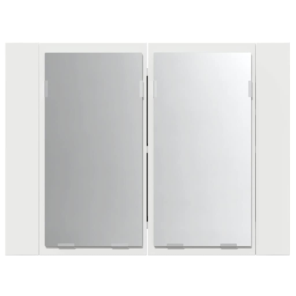 804956 vidaXL LED Bathroom Mirror Cabinet White 60x12x45 cm Acrylic
