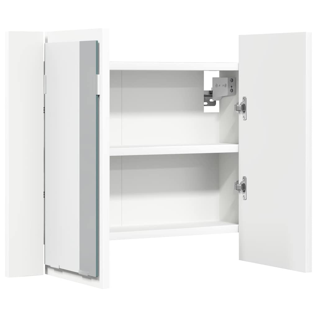 804956 vidaXL LED Bathroom Mirror Cabinet White 60x12x45 cm Acrylic