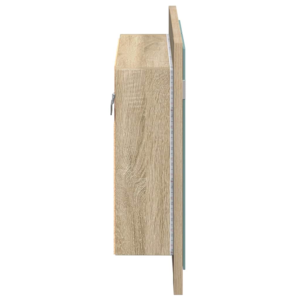 804959 vidaXL LED Bathroom Mirror Cabinet Sonoma Oak 60x12x45 cm Acrylic