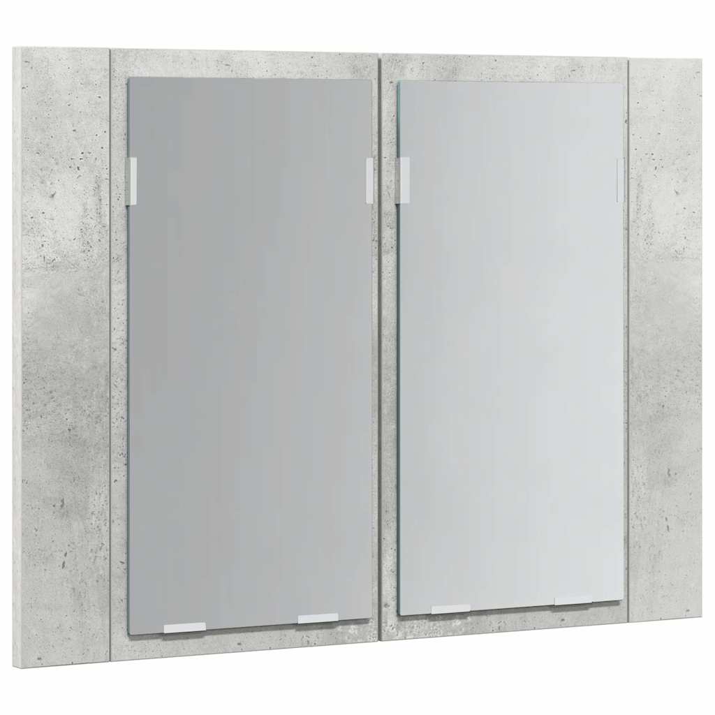 804960 vidaXL LED Bathroom Mirror Cabinet Concrete Grey 60x12x45 cm Acrylic