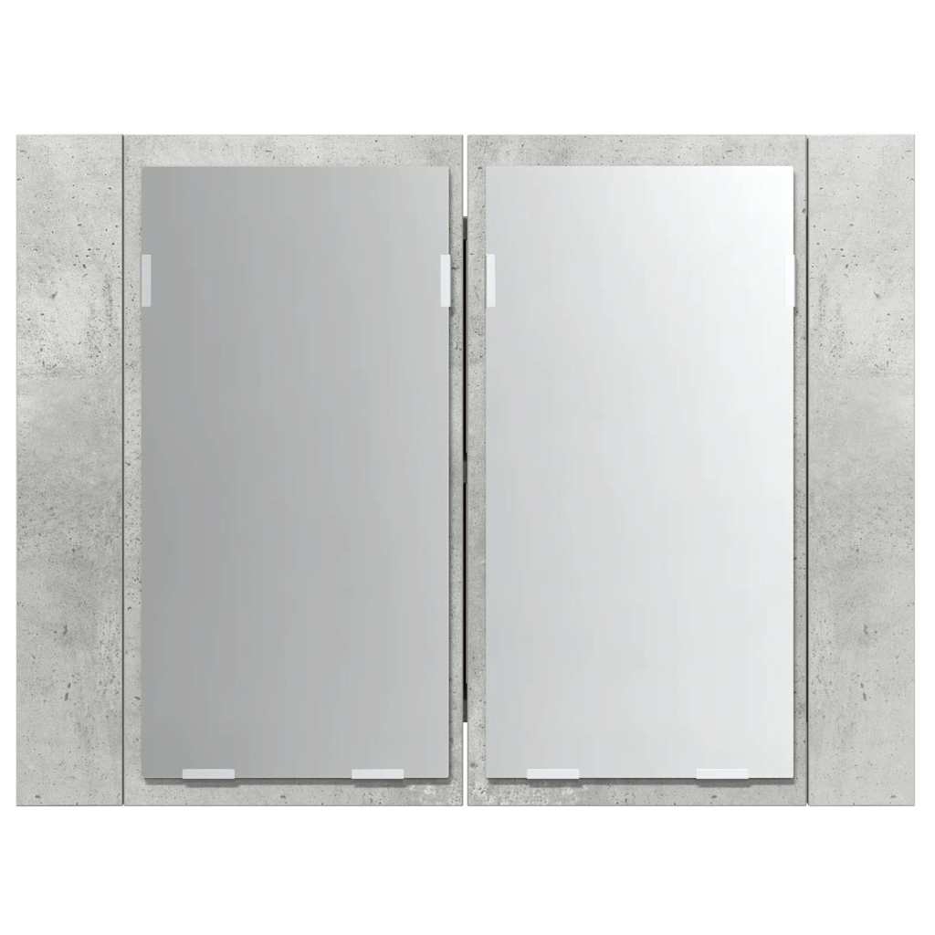 804960 vidaXL LED Bathroom Mirror Cabinet Concrete Grey 60x12x45 cm Acrylic
