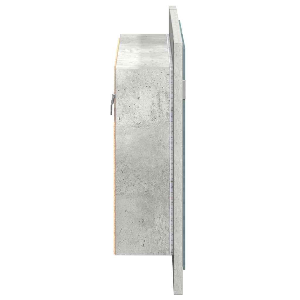 804960 vidaXL LED Bathroom Mirror Cabinet Concrete Grey 60x12x45 cm Acrylic