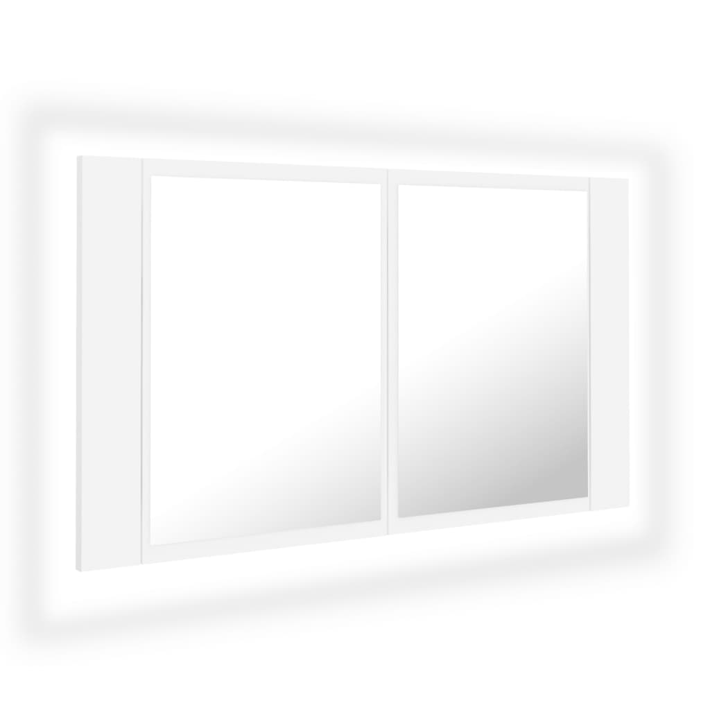 vidaXL LED Bathroom Mirror Cabinet White 80x12x45 cm Acrylic