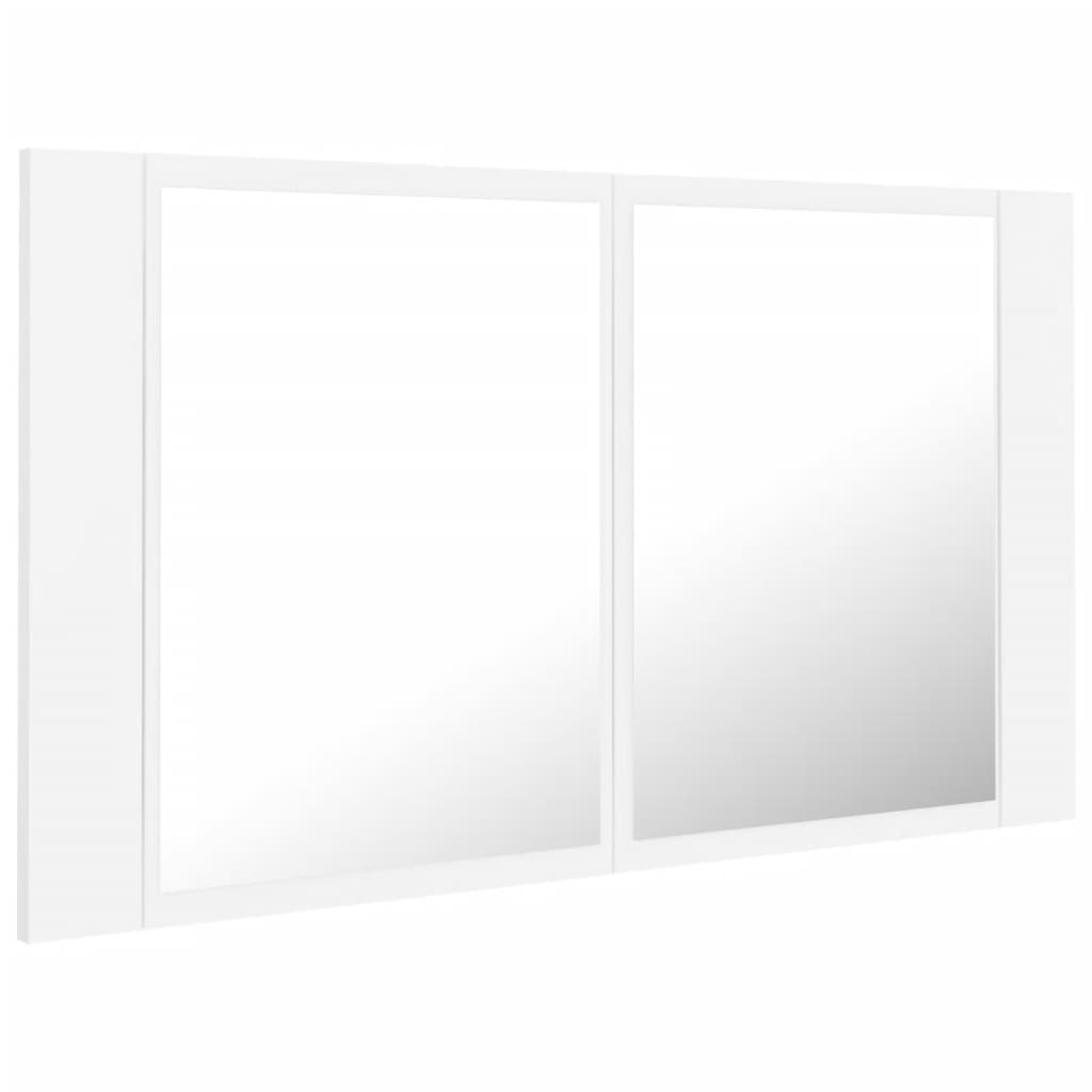 vidaXL LED Bathroom Mirror Cabinet White 80x12x45 cm Acrylic