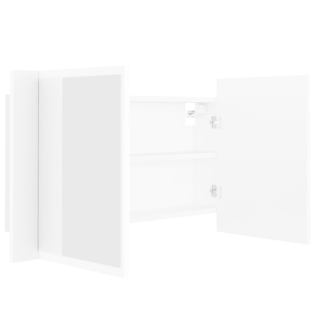 vidaXL LED Bathroom Mirror Cabinet White 80x12x45 cm Acrylic