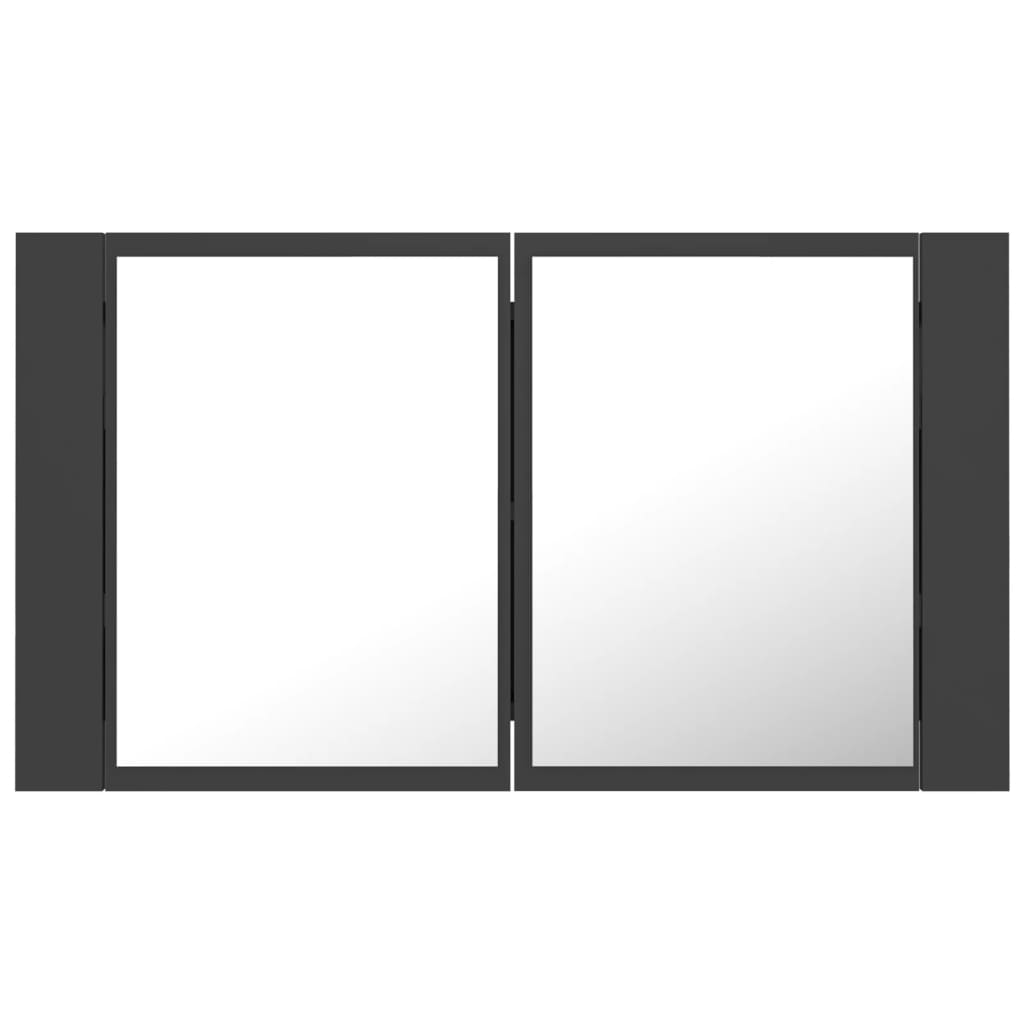 vidaXL LED Bathroom Mirror Cabinet Grey 80x12x45 cm Acrylic