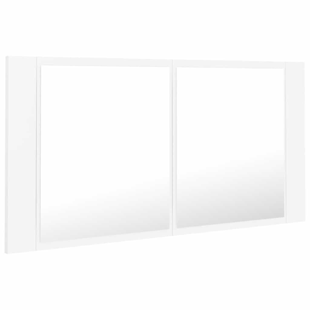 804972 vidaXL LED Bathroom Mirror Cabinet White 90x12x45 cm Acrylic