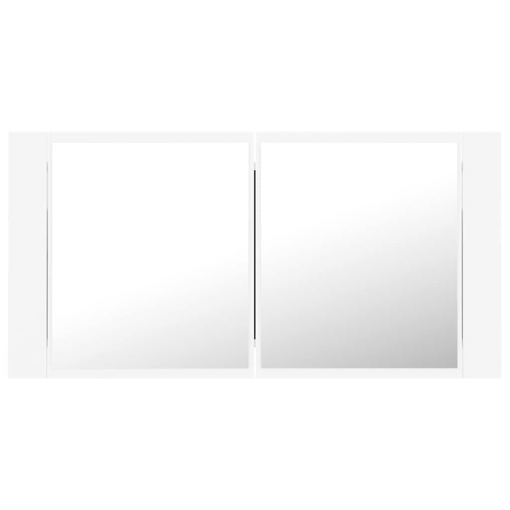 804972 vidaXL LED Bathroom Mirror Cabinet White 90x12x45 cm Acrylic