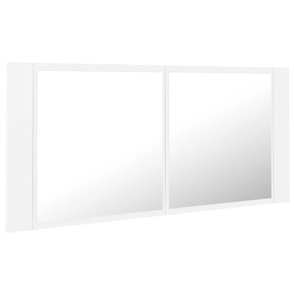 804980 vidaXL LED Bathroom Mirror Cabinet White 100x12x45 cm Acrylic