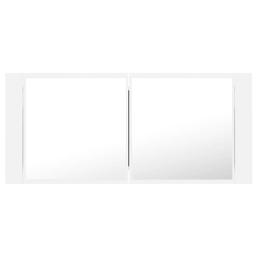 804980 vidaXL LED Bathroom Mirror Cabinet White 100x12x45 cm Acrylic
