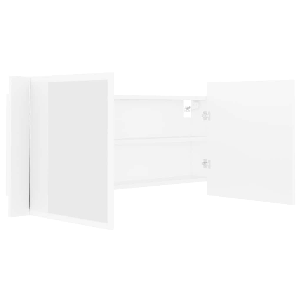 804980 vidaXL LED Bathroom Mirror Cabinet White 100x12x45 cm Acrylic