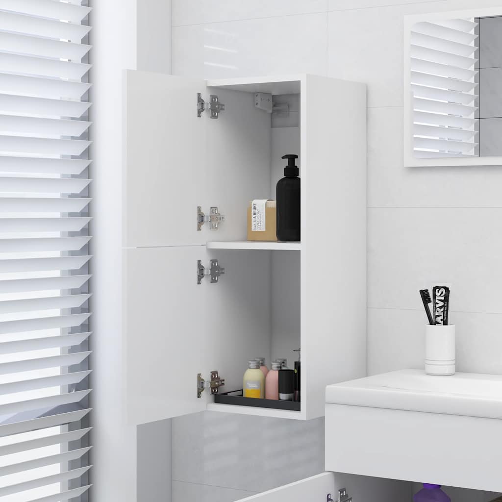 804988 vidaXL Bathroom Cabinet White 30x30x80 cm Engineered Wood