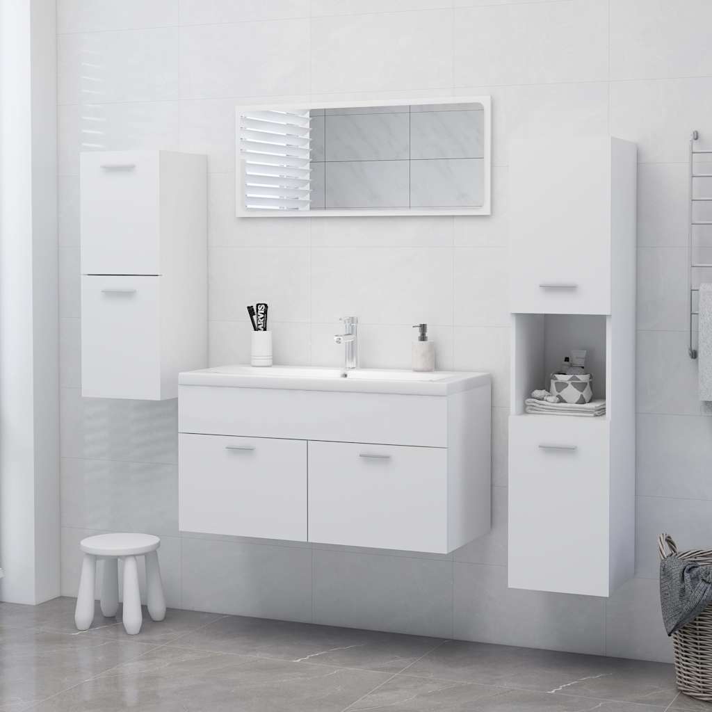804988 vidaXL Bathroom Cabinet White 30x30x80 cm Engineered Wood