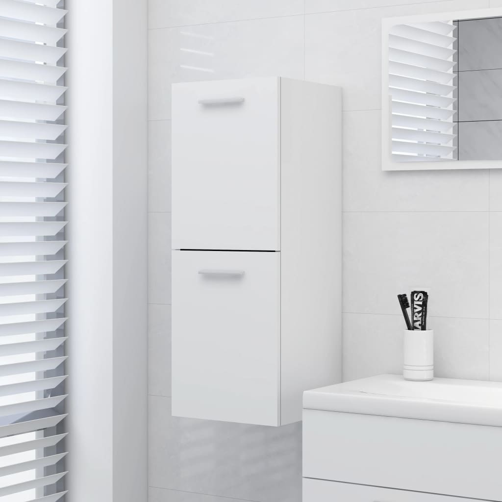 804988 vidaXL Bathroom Cabinet White 30x30x80 cm Engineered Wood