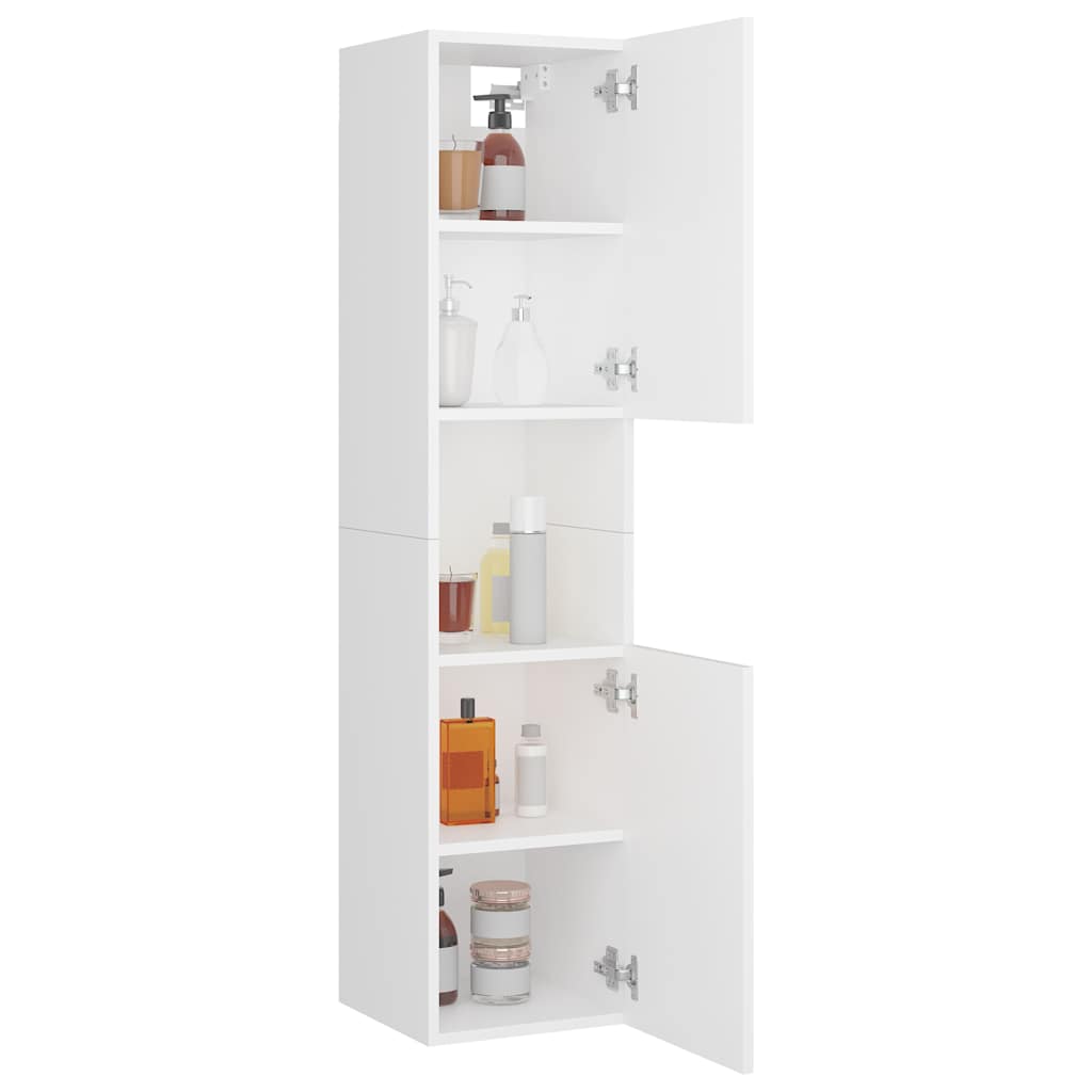 804997 vidaXL Bathroom Cabinet White 30x30x130 cm Engineered Wood