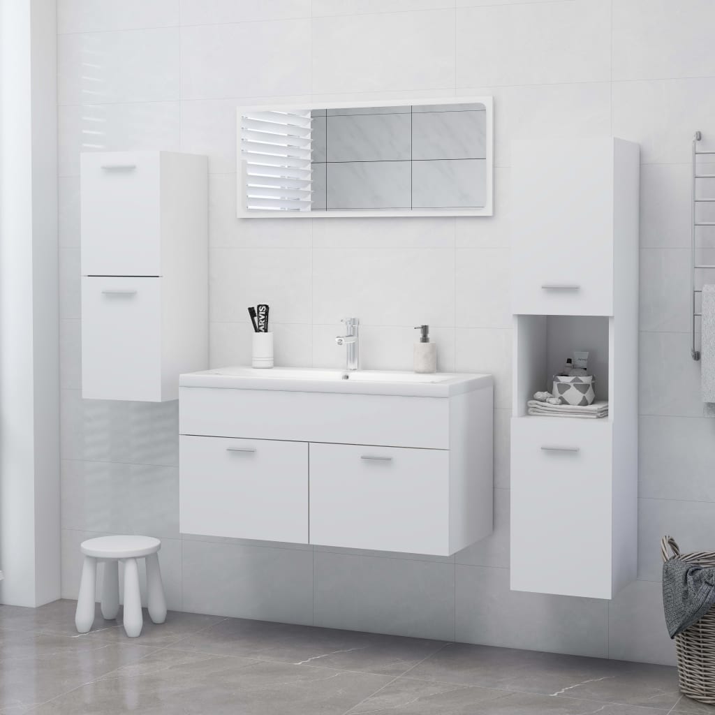 vidaXL Bathroom Cabinet White 30x30x130 cm Engineered Wood